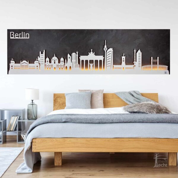 Skyline “BERLIN” – Highlights der Stadt | Wandbild aus Holz (128cm)