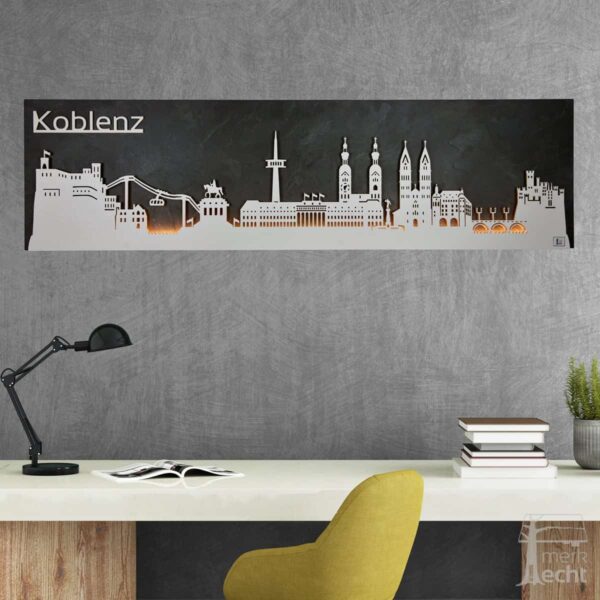 Skyline "KOBLENZ" - Beleuchtete Dekoration als Wandbild - Weltkarten & Skylines von merk!echt