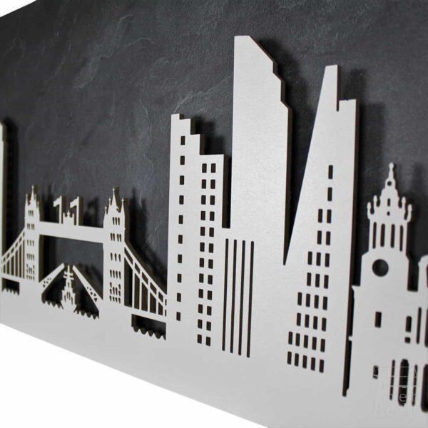 Skyline “LONDON” – Highlights der Stadt | Wandbild aus Holz (128cm)