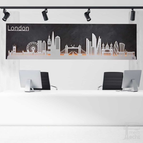 Skyline "London" - Beleuchtete Dekoration als Wandbild - Weltkarten & Skylines von merk!echt