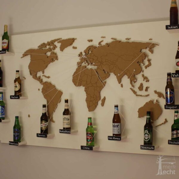 Weltkarte-Bier-Sonderanfertigung-Wandbild-Beleuchtet-WeißesKontinente-Holz-Welt-Karte-XXL-WelkartenAusHolz-WeißeKontinente-KontinenteHolz