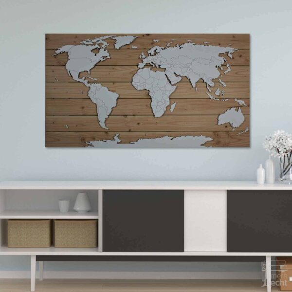 Eine Weltkarte für die Ewigkeit: Hochwertige Verarbeitung, bester Service - Beleuchtete Dekoration als Wandbild - Weltkarten & Skylines von merk!echt