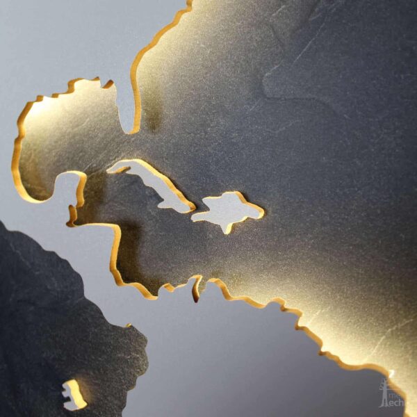 Weltkarte-Schiefer-Wandbild-Beleuchtet-WeißesKontinente-Holz-Welt-Karte-XXL-WelkartenAusHolz-WeißeKontinente-KontinenteHolz