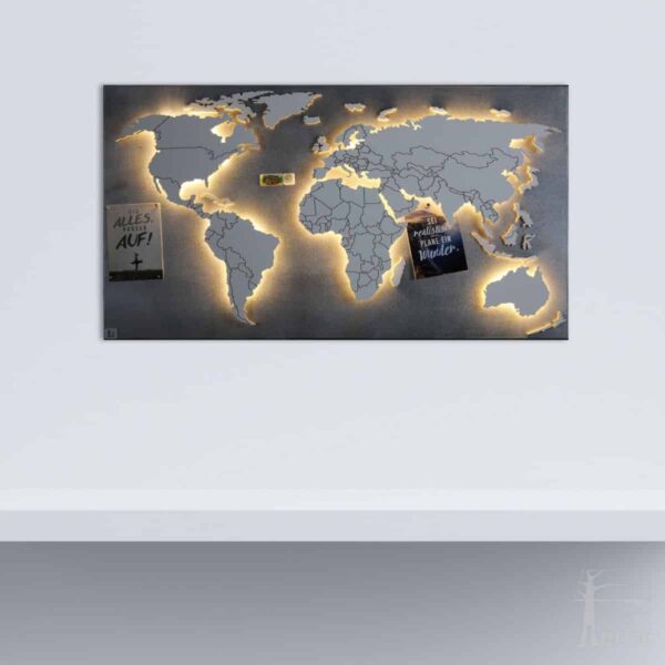 Weltkarte-Magnetisch-Magnetwand-Sonderanfertigung-Wandbild-Beleuchtet-WeißesKontinente-Holz-Welt-Karte-XXL-WelkartenAusHolz-WeißeKontinente-KontinenteHolz