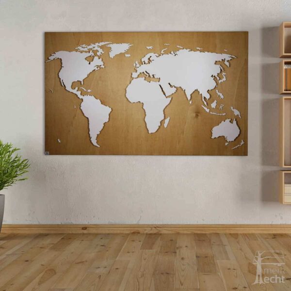 Weltkarte-Buche-Dekor-WeltkarteHolz-Wandbild-Beleuchtet-WeißesKontinente-Holz-Welt-Karte-XXL-WelkartenAusHolz-WeißeKontinente-KontinenteHolz