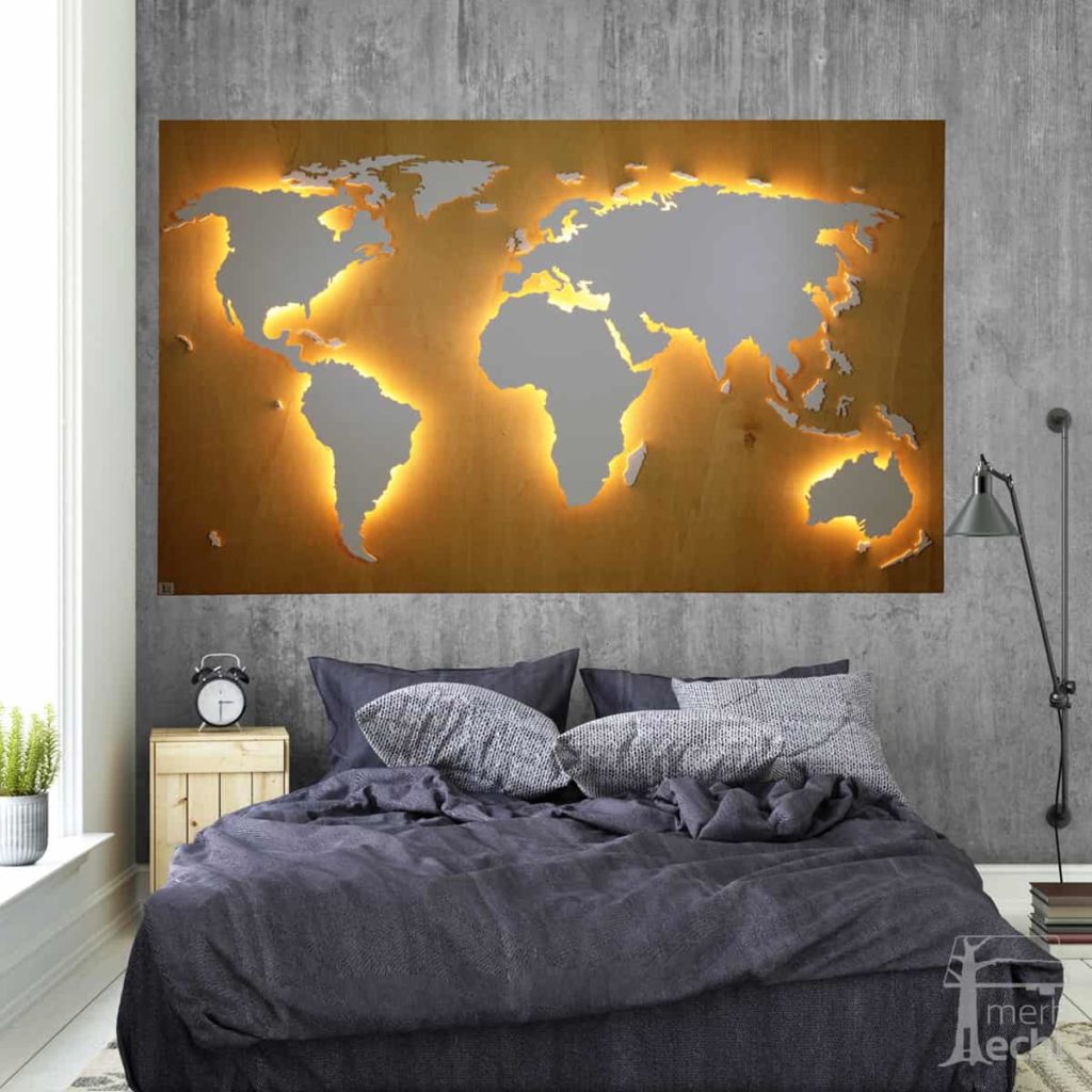 Weltkarte-Buche-Dekor-WeltkarteHolz-Wandbild-Beleuchtet-WeißesKontinente-Holz-Welt-Karte-XXL-WelkartenAusHolz-WeißeKontinente-KontinenteHolz