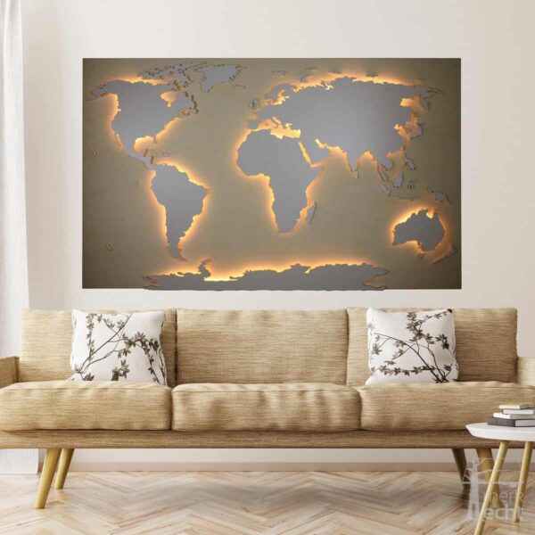 Weltkarte “Boone” | Hintergrund: Pappel-Holz