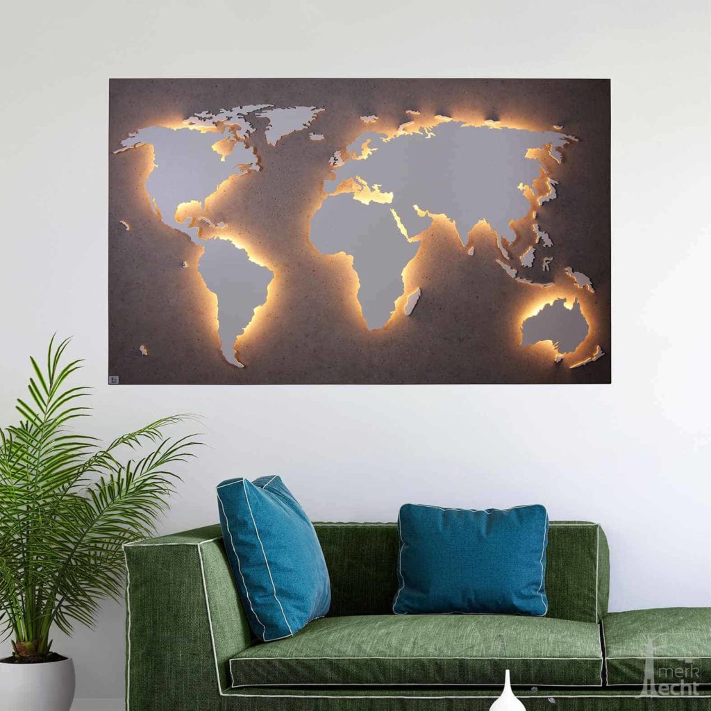 Weltkarte-Beton-Wandbild-Beleuchtet-WeißesKontinente-Holz-Welt-Karte-XXL-WelkartenAusHolz-WeißeKontinente-KontinenteHolz